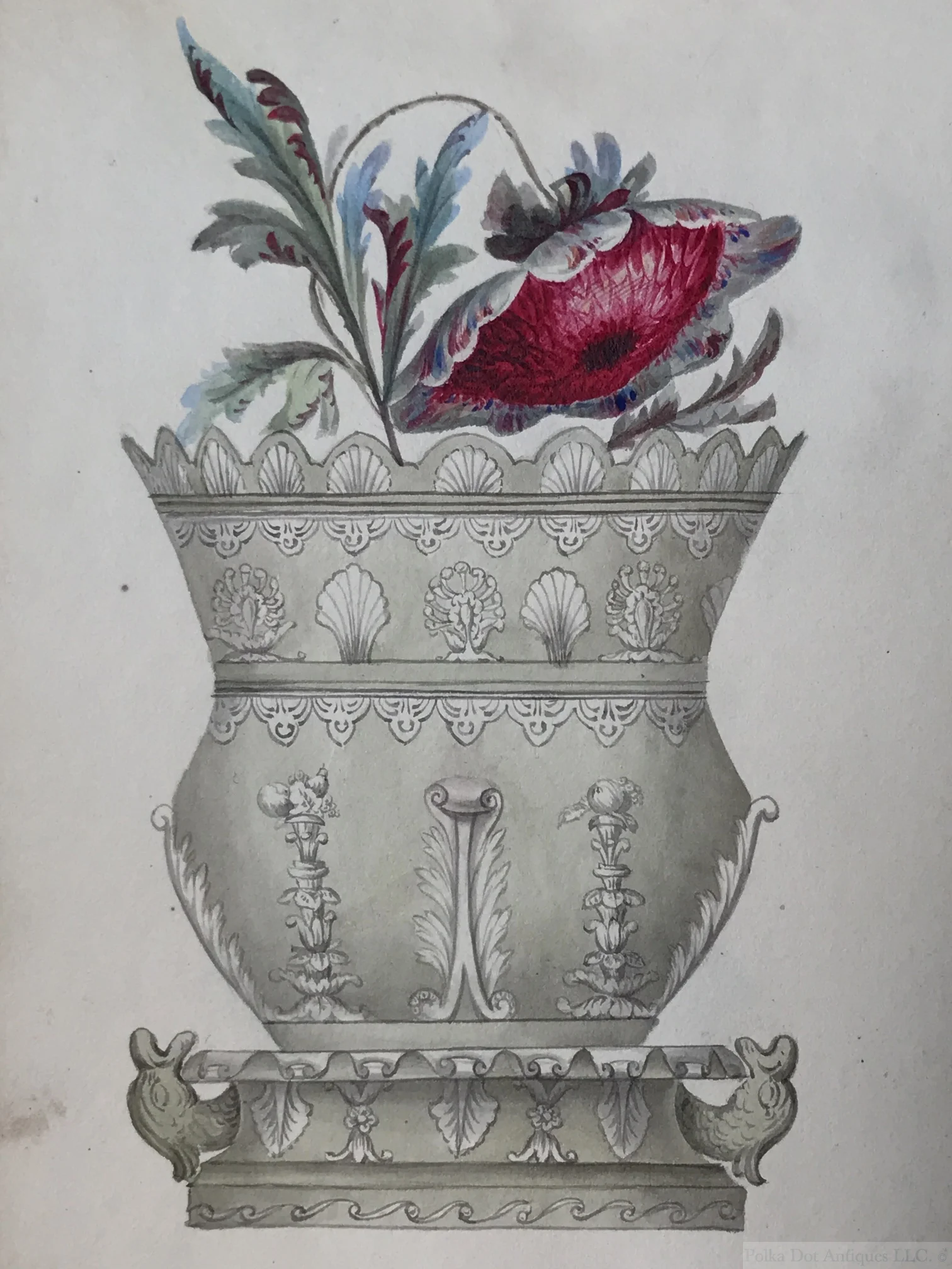 Machin & Potts, Waterloo China Works. Burslem, Shape Book, 1830s, comprising 52 designs.