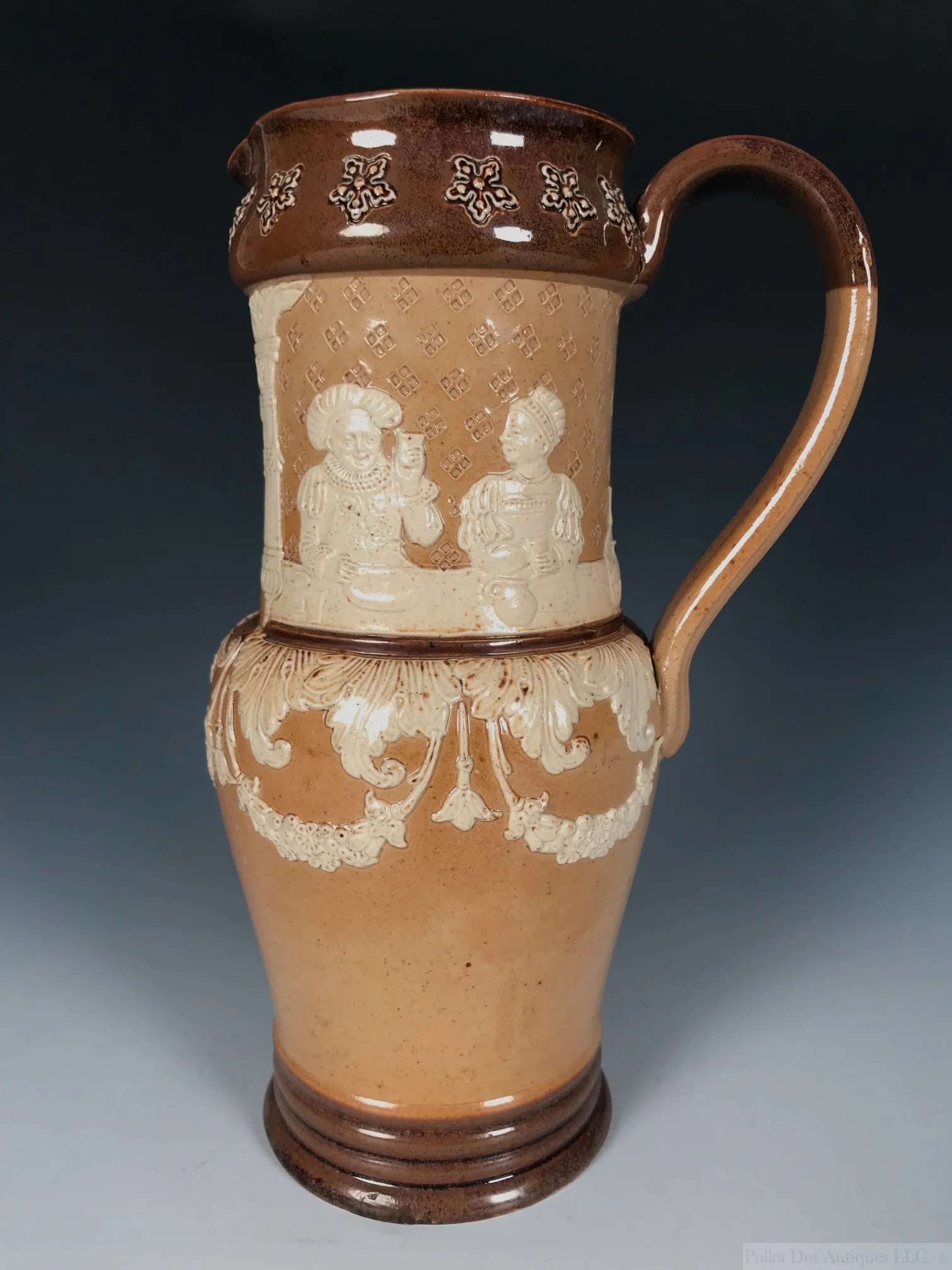 Doulton Lambeth Salt Glazed Stoneware Jug, 1891-1902, 9¼“ high.