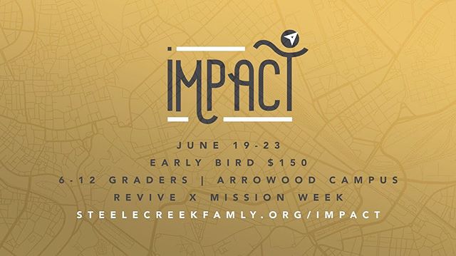 Deadline to register is less than 2 weeks away now! Make sure to get on it. We are praying for you to be IMPACTED by the gospel and in turn IMPACT those in our community.