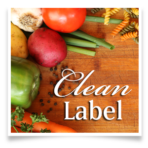 Clean Label, Cutting board with fresh vegetables.