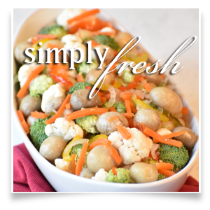 Bowl of Salad labeled with Simply Fresh