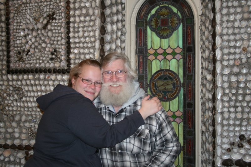 Dad and Me at the Shell Chapel (St. Anne's Chapel) on the campus of Saint Mary of the Woods
