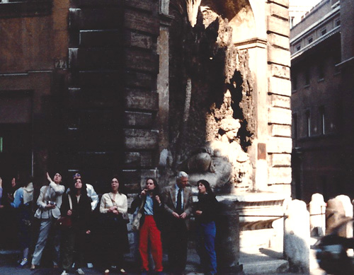 Professor Ivan Galantic with Harvard Extension School and Tufts University students. Rome, Italy , April, 1982 Photo by Teresa Welch