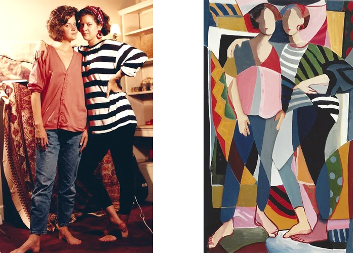  Betsy and Becky Chambers, Fenway Studios, 1990 Teresa Welch, The Twins , 28" x 48",oil and mixed media relief on canvas. 1991 