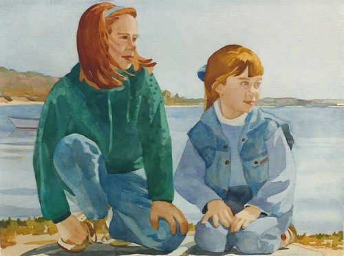 Teresa Welch, Linsey and Casey, watercolor, 22" x 30", 1993
