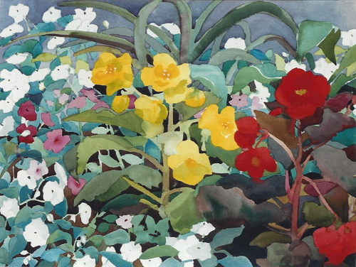 Teresa Welch, Shade Garden II , watercolor, 22" x 30", 1992