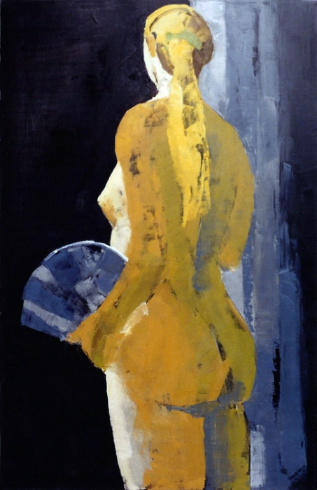 Teresa Welch, Carrie With A Fan , oil/canvas, 42" x 28", 1993