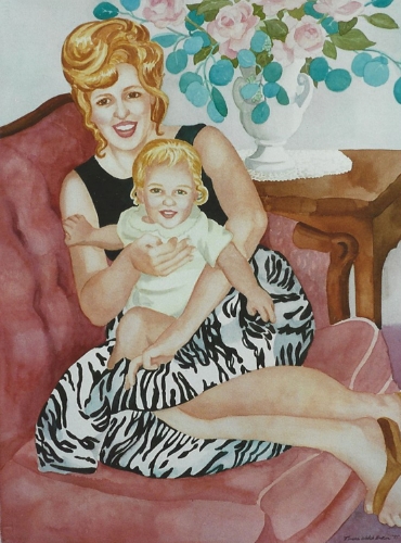 Teresa Welch, Gigi and Tena, watercolor, 30" x 22", 1995