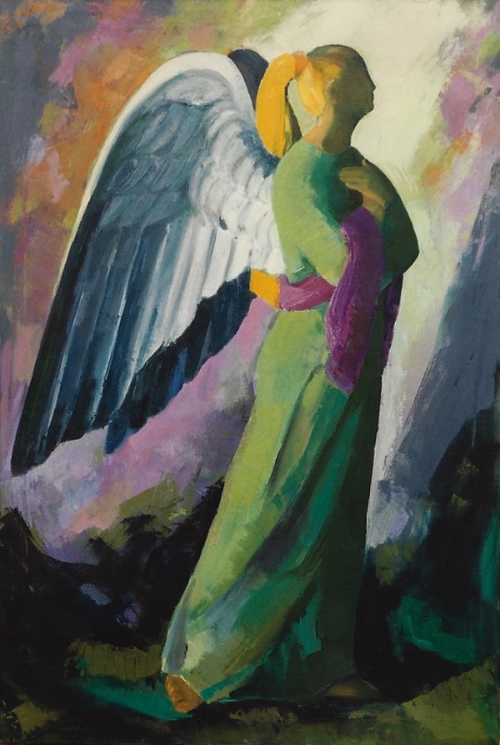 Teresa Welch, Angel of Humility, oil/canvas, 40" x 27", 1992