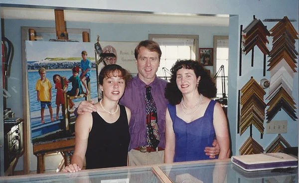 Erin Baksa, Michael Baksa, and Teresa Baksa at Baksa Studio Summer Opening Event, 1996