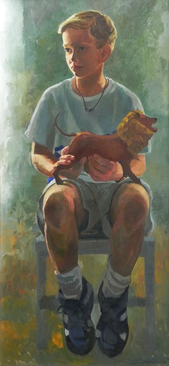 Jonathan With a Toy Lion