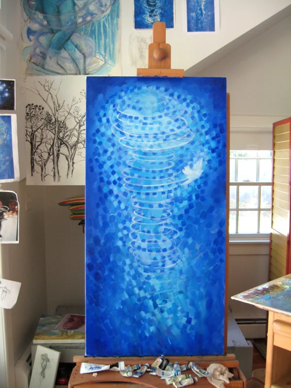 Teresa Baksa, Becoming A Star , oil/linen, 48" x 24", 2013