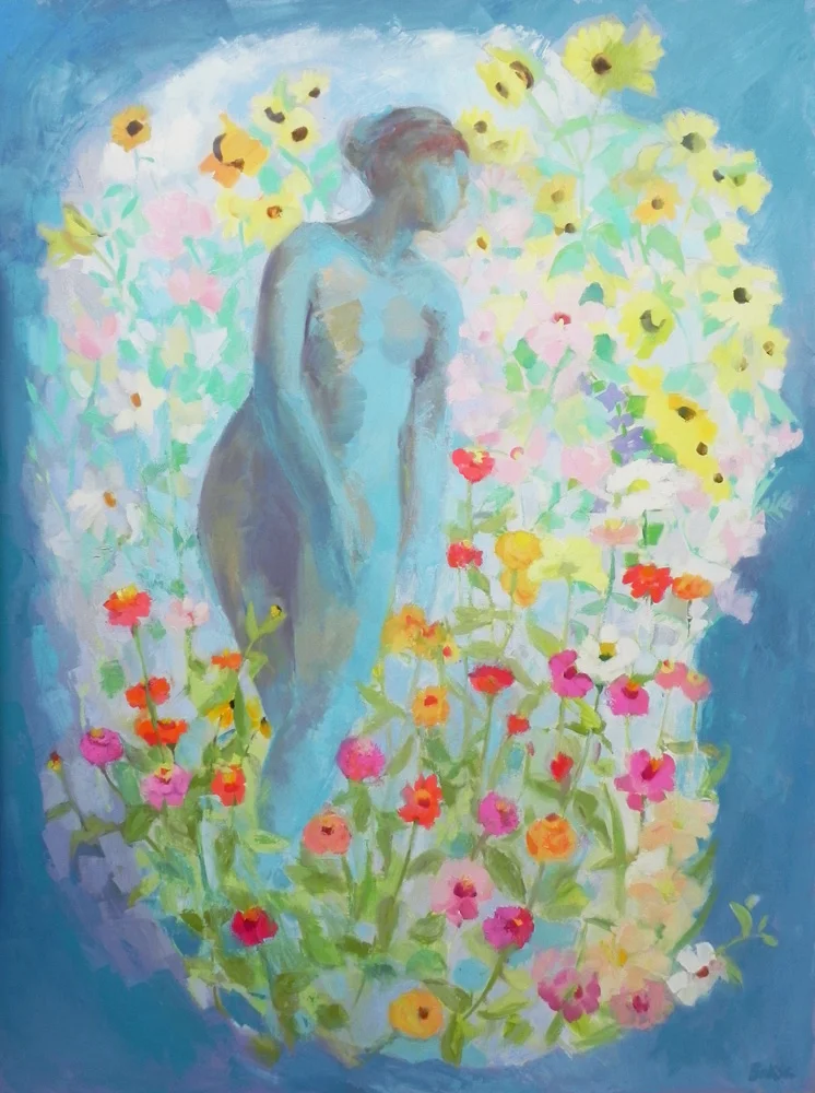 Teresa Baksa, In A Coud Of Flowers, oil/linen, 2015