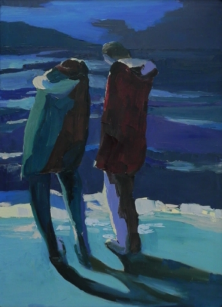 Teresa Welch , Figures in Moonlight , oil/canvas, 40" x 30", 1977