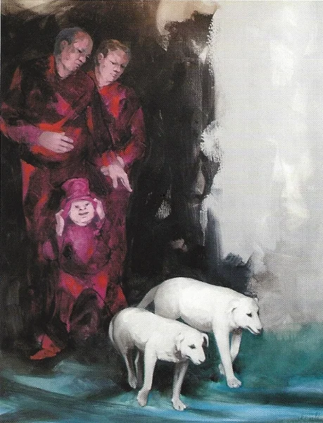 Joseph Jeswald, Losing , oil/linen, 50" x 39"