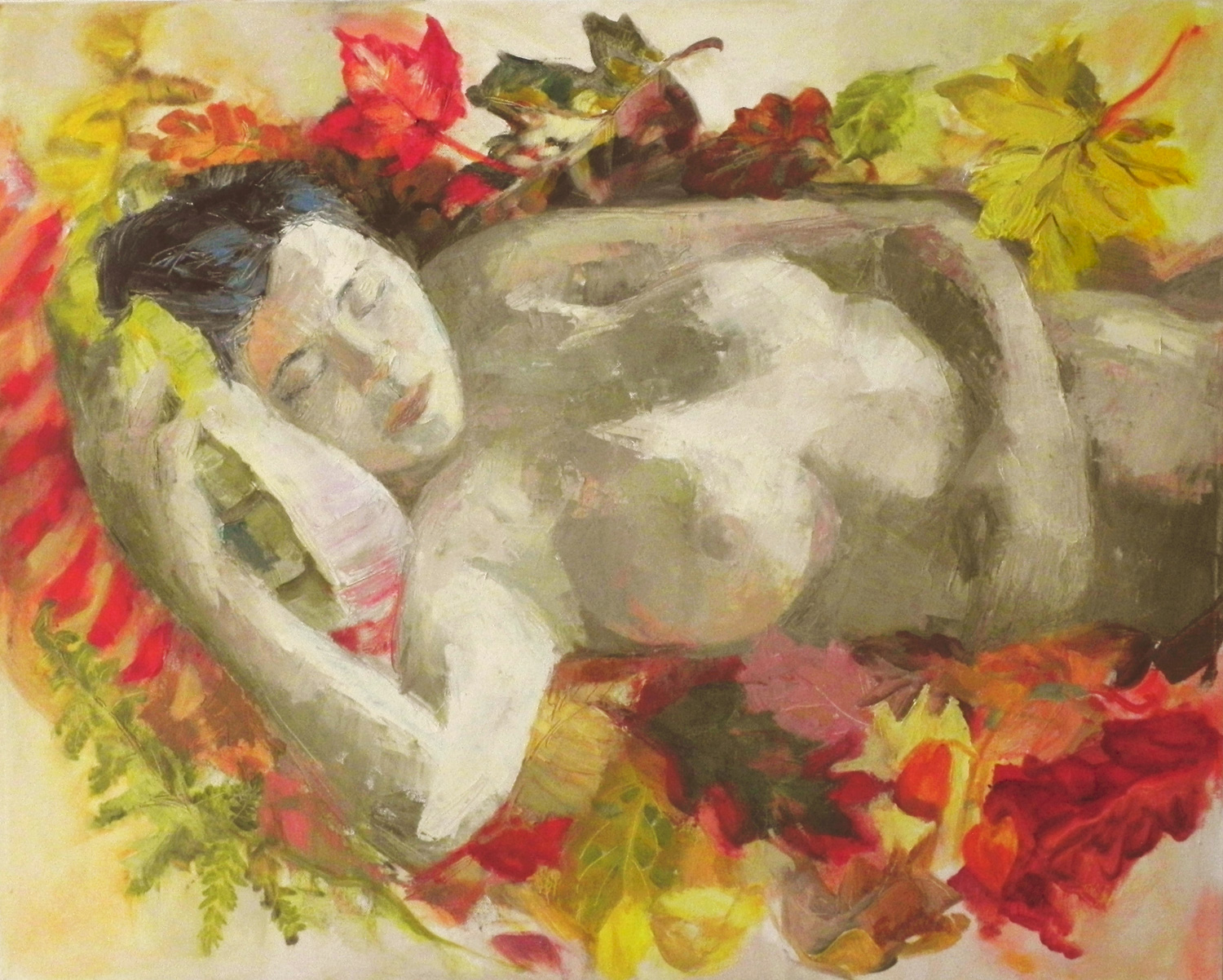 Asleep In Falling Leaves