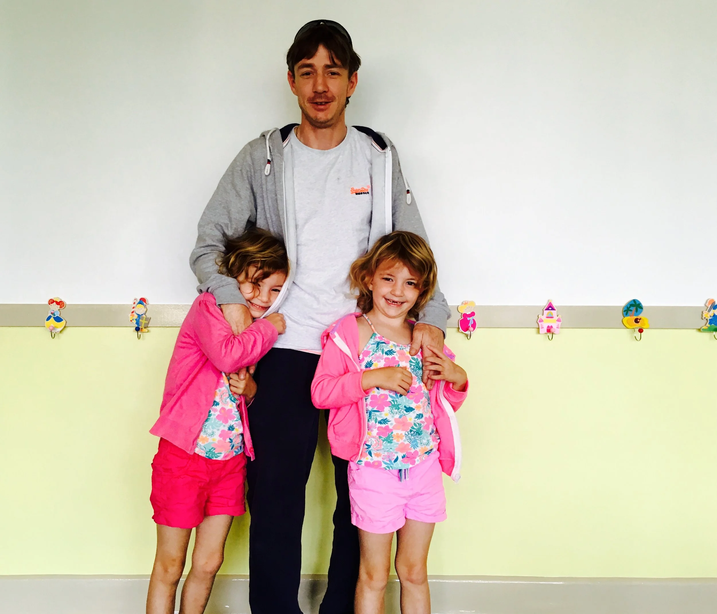 Paddy with his twins Aoife and Ciara at the Brighter Futures Dads Club