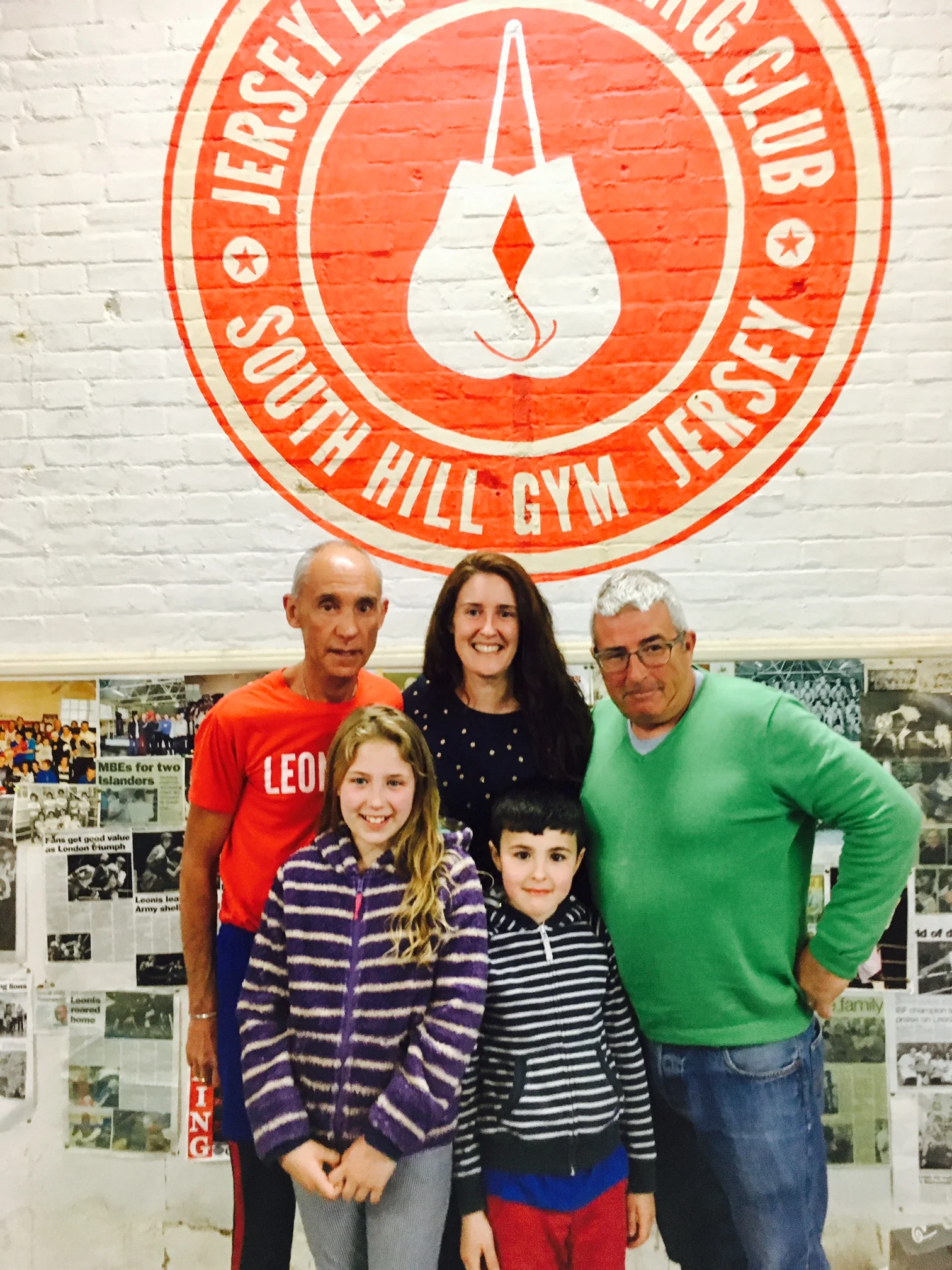 Coach Kevin Baudains with Thompson's daughter Kelly and her family.
