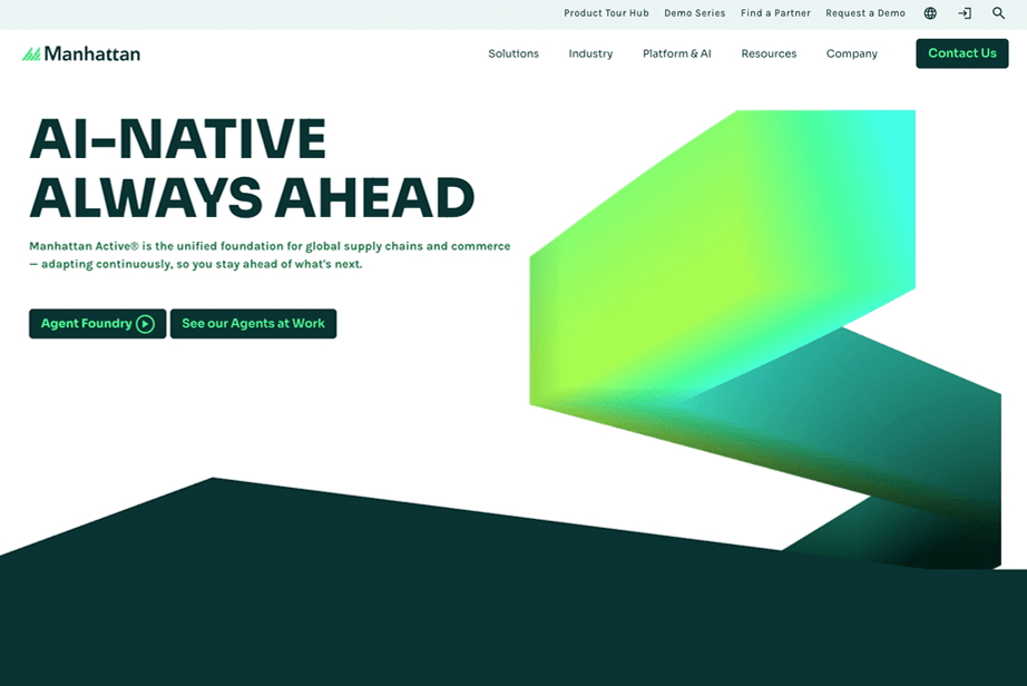 Manhattan Associates home page screenshot
