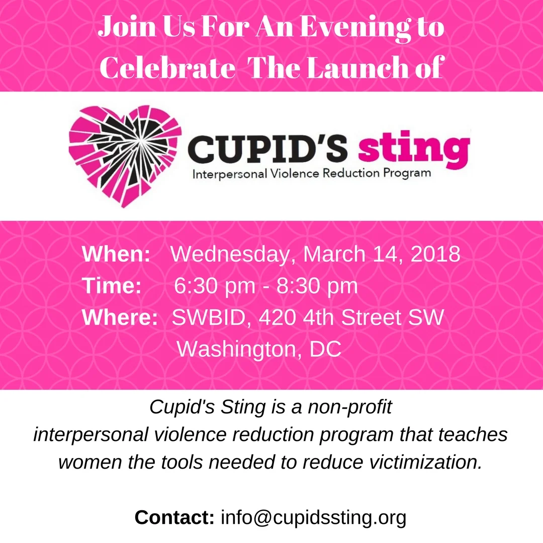 Please attend the launch of the new Cupid's Sting Non-Profit on Wednesday, March 14, 2018 from 6:30 pm - 8:30 pm at the SWBID. Get your tickets at cupidsstinglaunch.eventbrite.com.