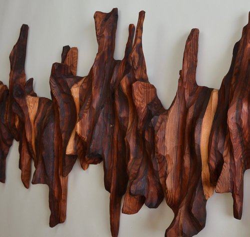 Abstract Wall Art From Reclaimed Wood Nature Series Lutz Design - Wood Wall Sculptures Art