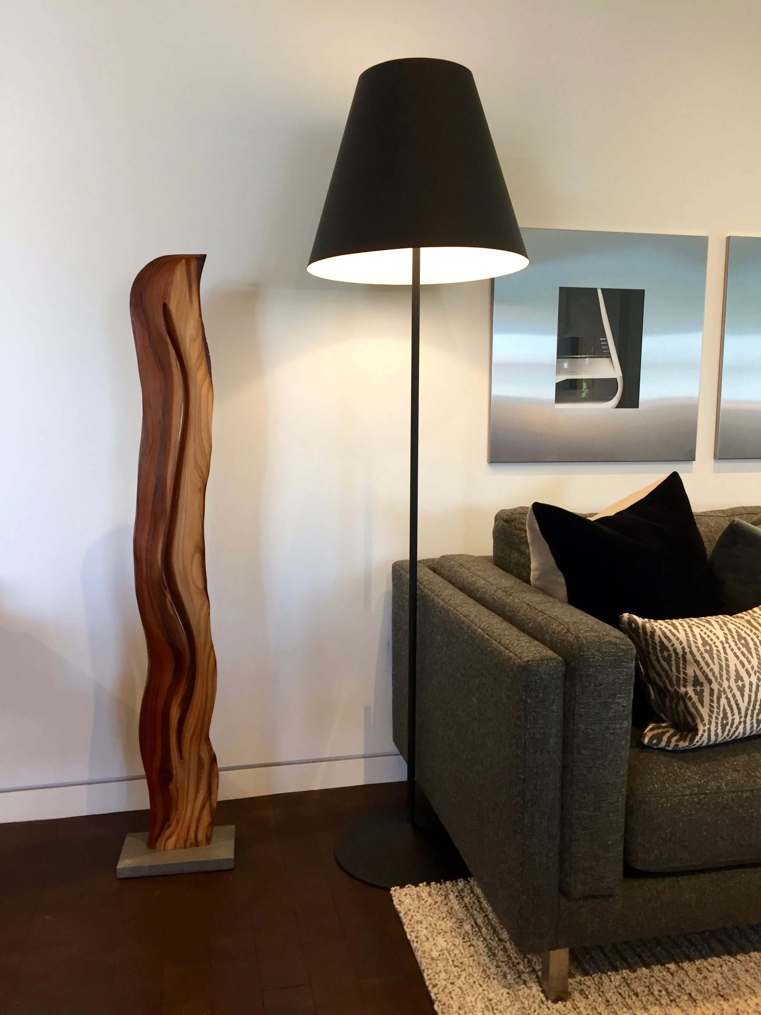 Wooden sculpture "La Luz" as an object for interior design