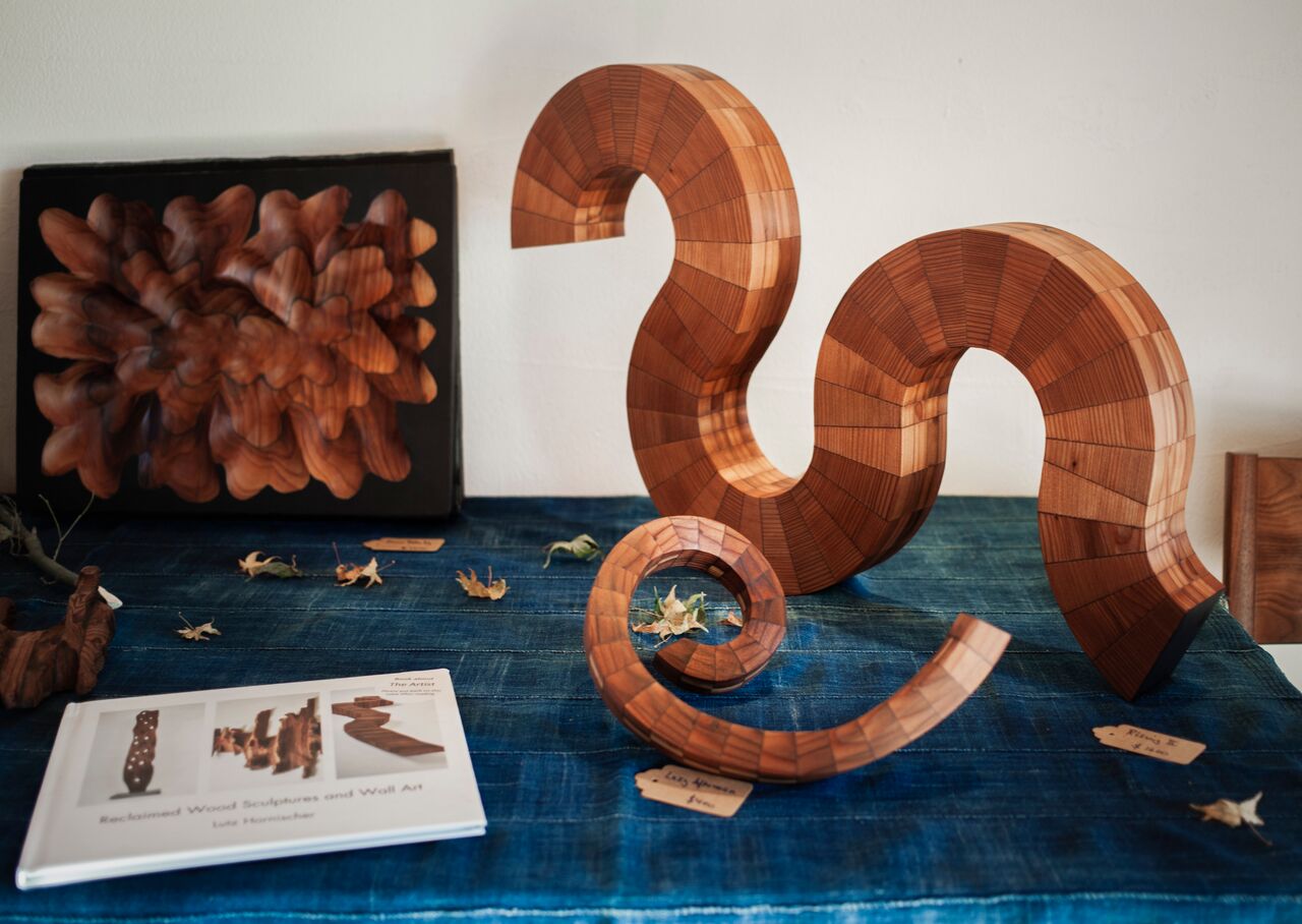 Table sculptures by Lutz Hornischer at Guesthouse of Piccino restaurant in San Francisco Dogpatch