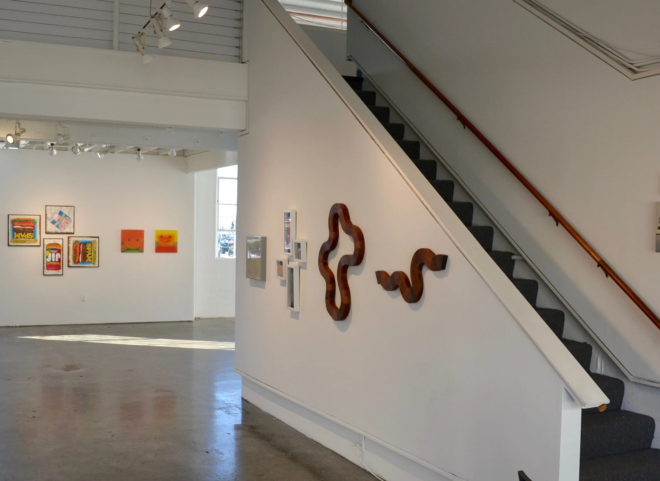 Wall sculptures by Lutz Hornischer at SFMOMA Artists Gallery, Fort Mason, San Francisco