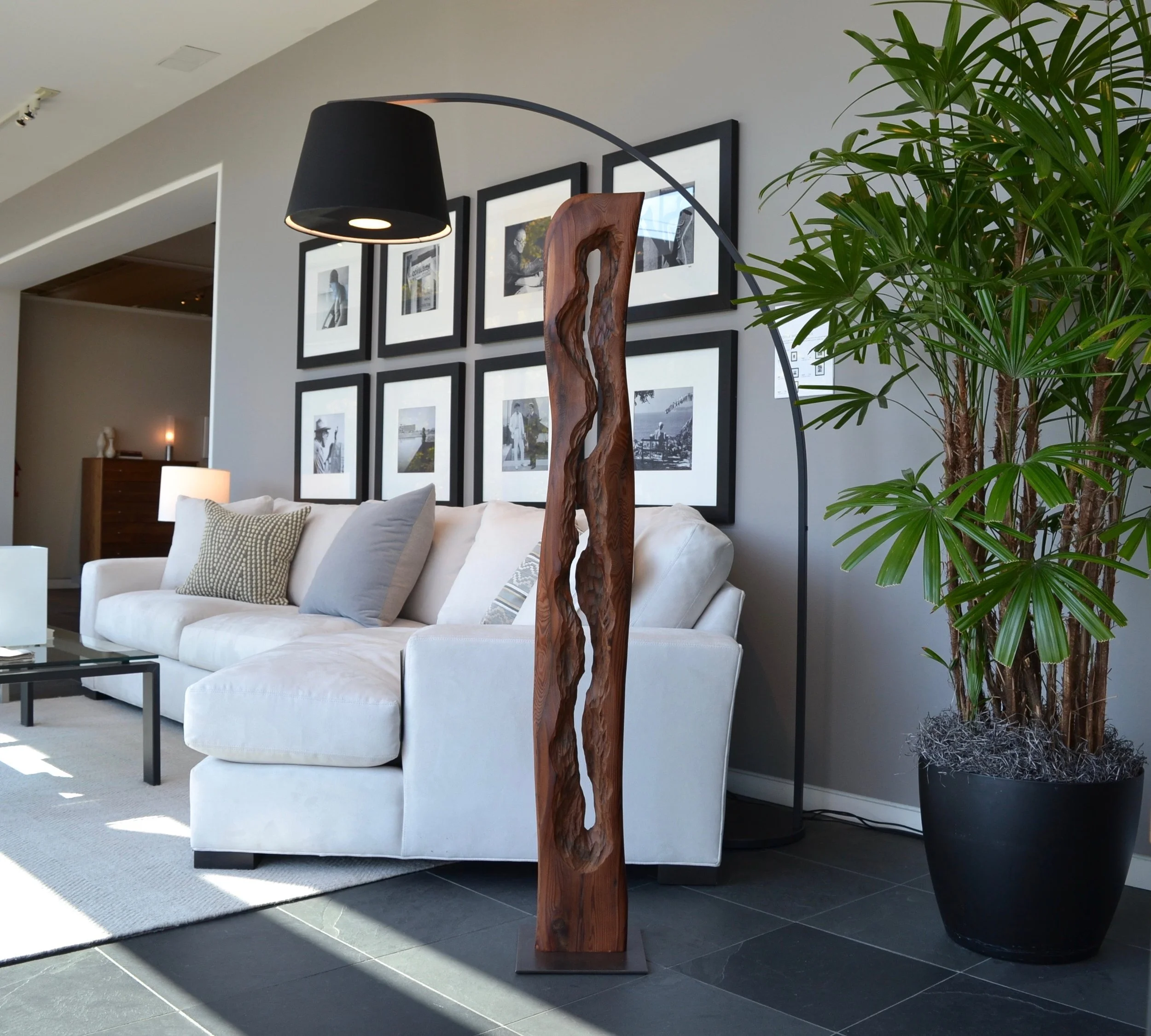 Contemporary sculpture “Carved by Time II“ at Room and Board in San Francisco