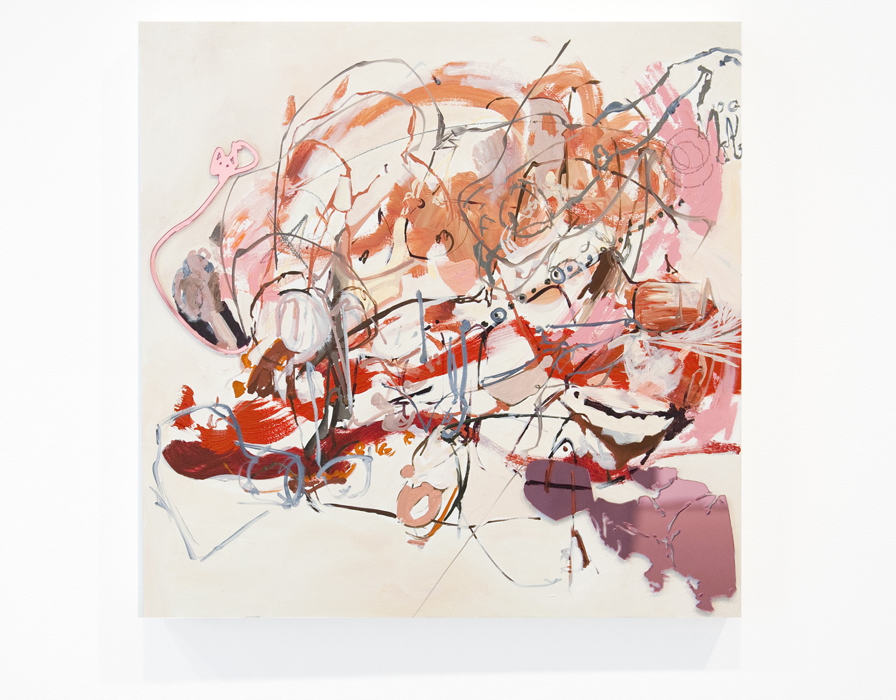 Just gotta caress it a little, 2017 plexiglass, acrylic and oil on panel 24 x 24 inches 61 x 61 cm