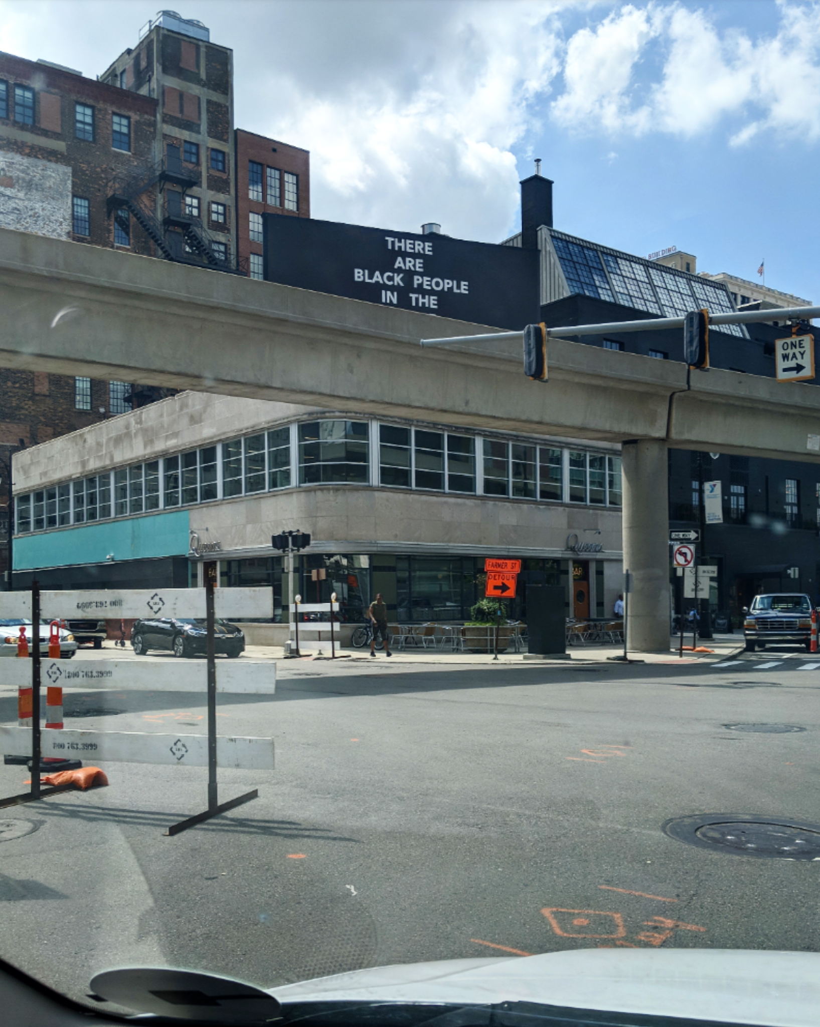 “There are Black People in the Future” billboard by Alisha B. Wormsley on display in Detroit. Part of the exhibition “Manifest Destiny” curated by Ingrid LaFleur.
