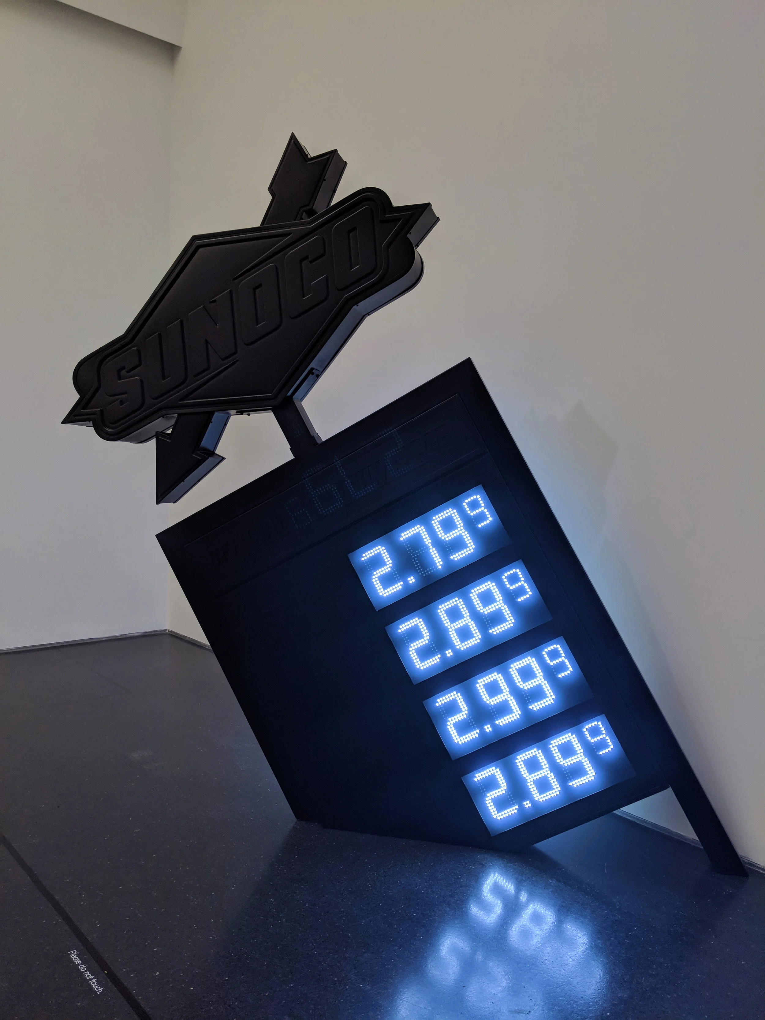 Virgil Abloh, “dollar a gallon” II, 2019. Mixed media. Photo by Nadia Sesay.