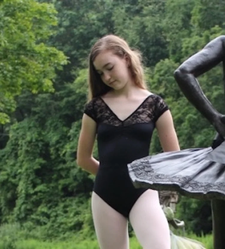 Dance Leotard - "EPAULMENT" Leotard with Mesh - Custom Designed Dance Wear by Dancer.NYC
