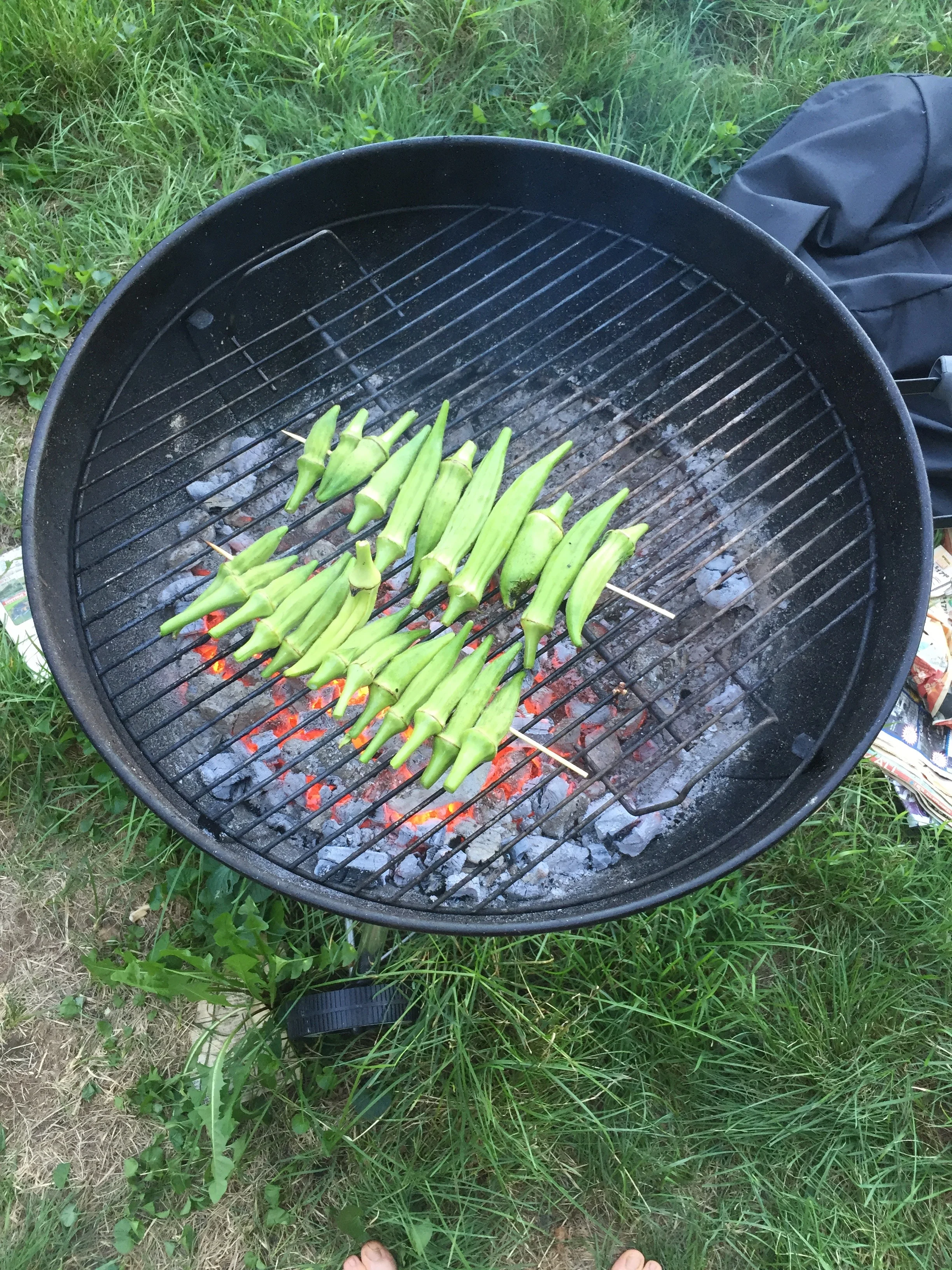 Okra skewers