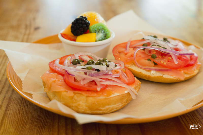 open faced lox bagel