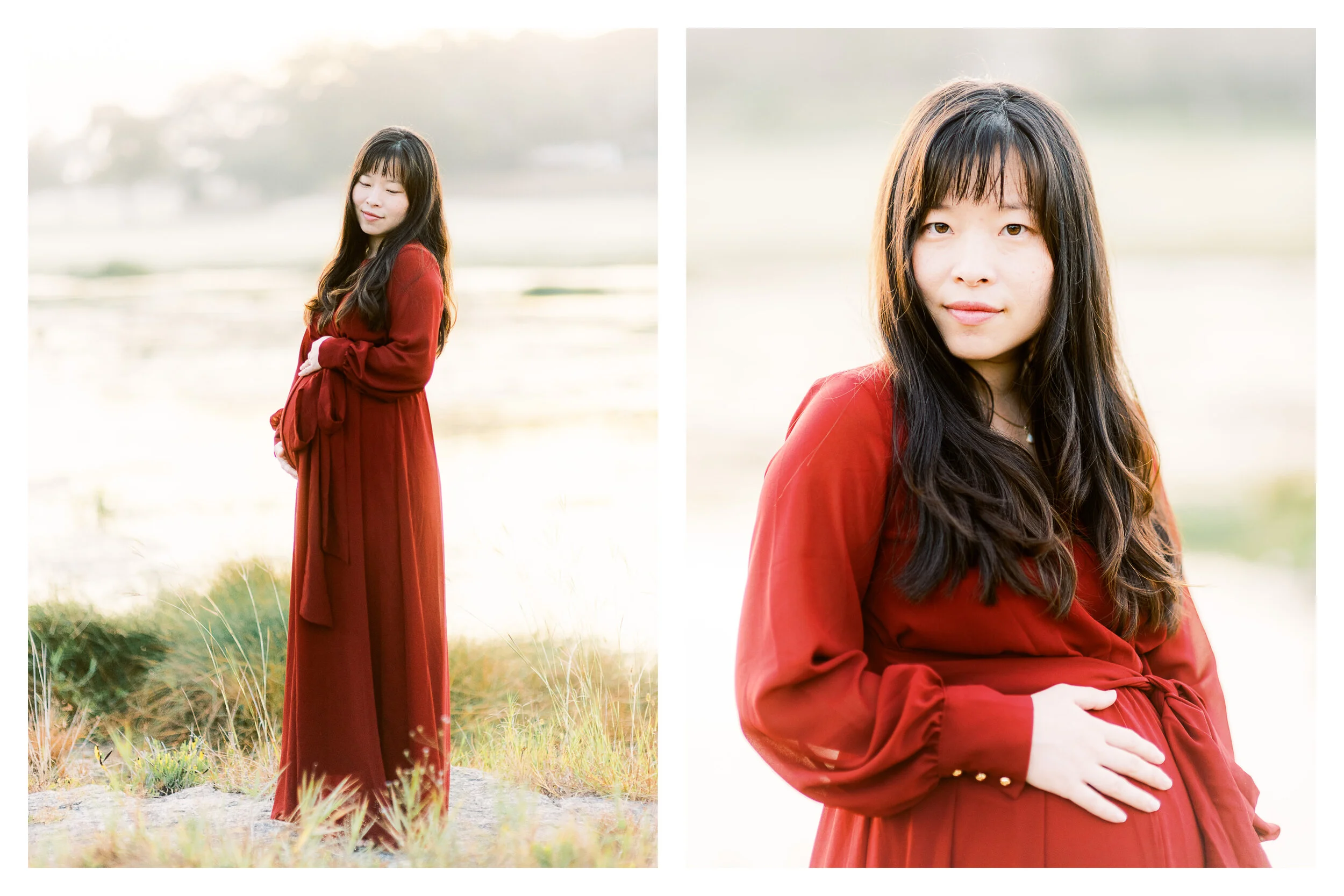 Romantic red and white maternity session in Salado, Texas 