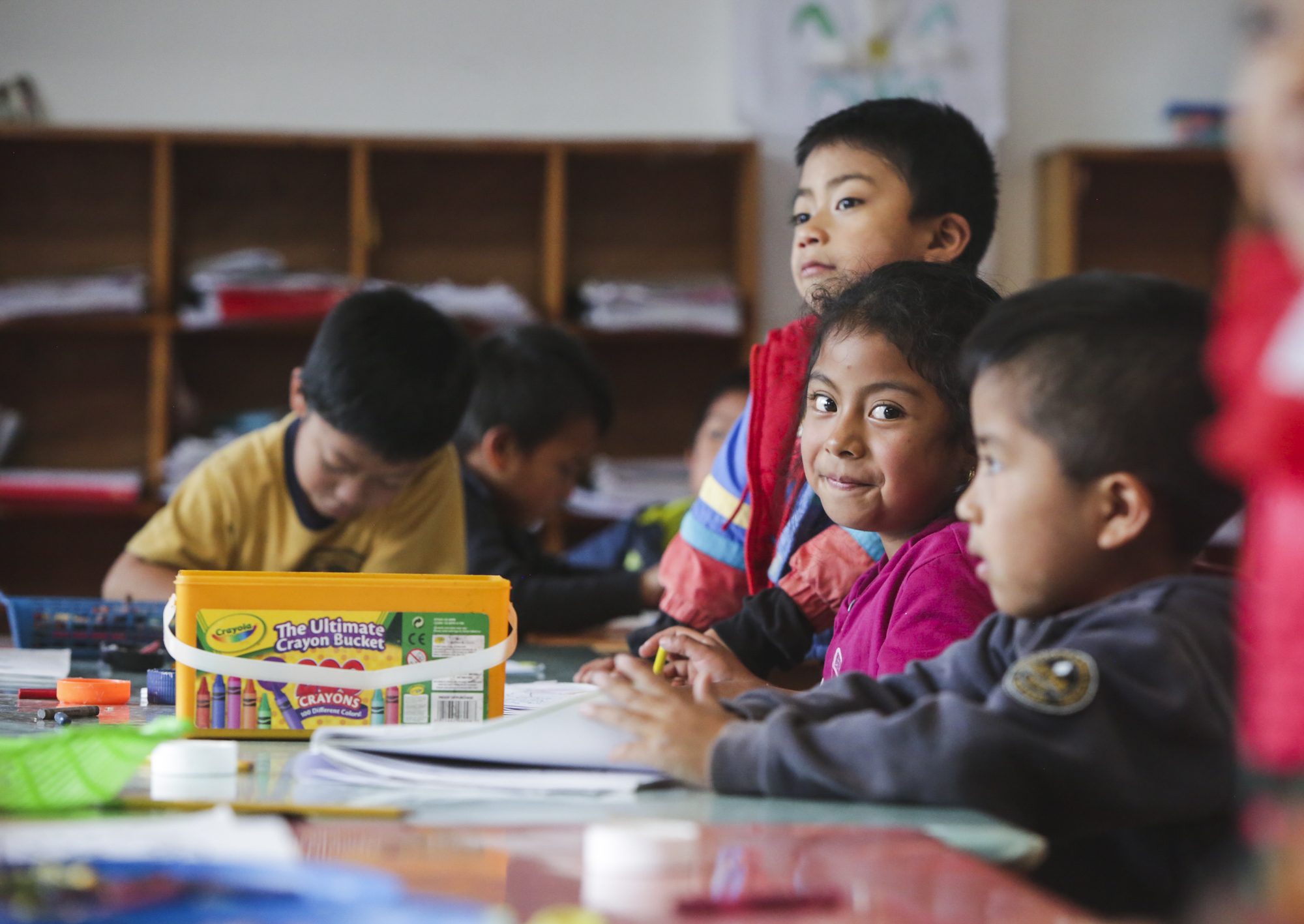 Students work on an activity at a preschool in Tierra Linda, a small community in Guatemala on October 17, 2018. Education in Guatemala is not free, and many children who live in rural areas of Guatemala do not have access to sustainable, affordable education.