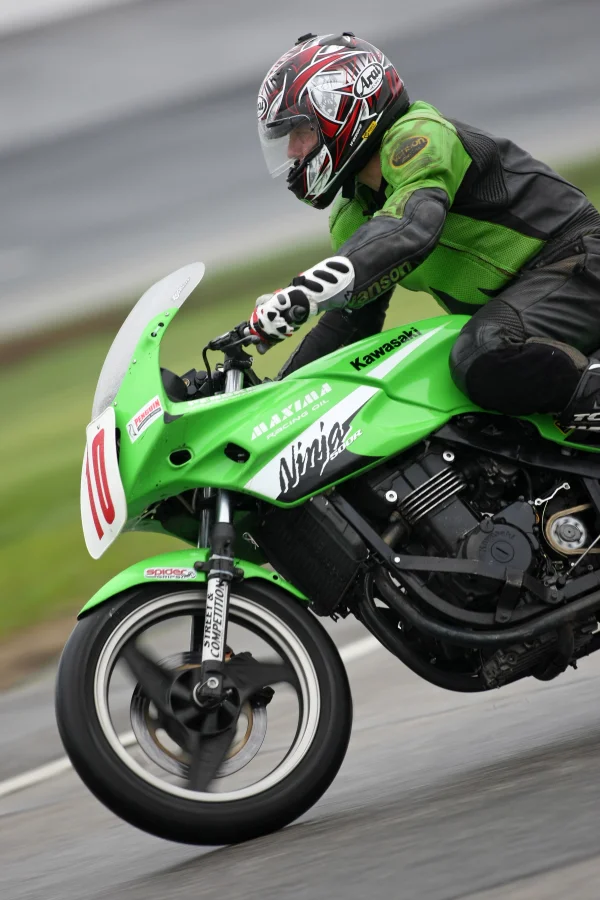 Jim Normand Racing his Motorcycle