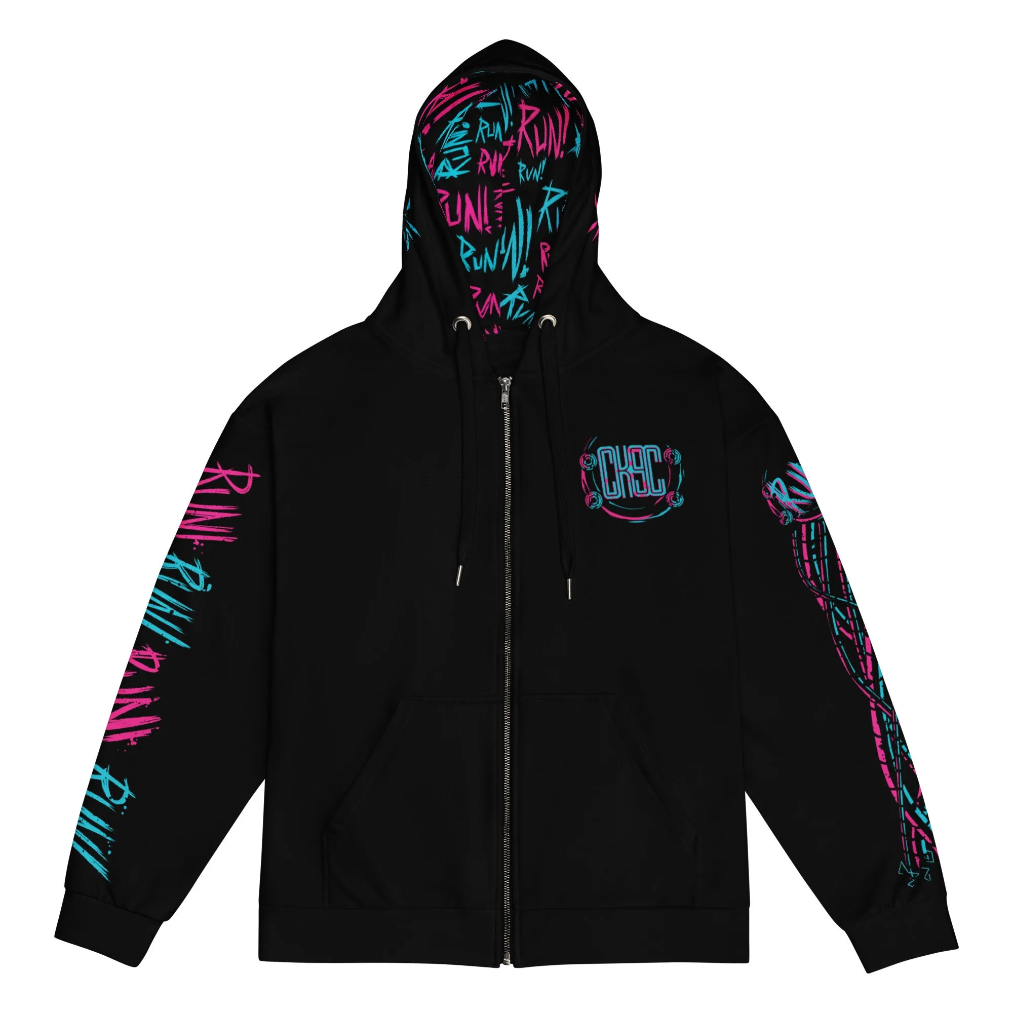 RUN RUN / Neon Zip Hoodie