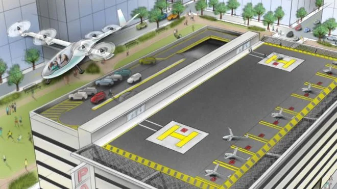 Artist rendering of a VTOL aircraft station