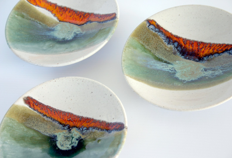 Detail of three small bowls