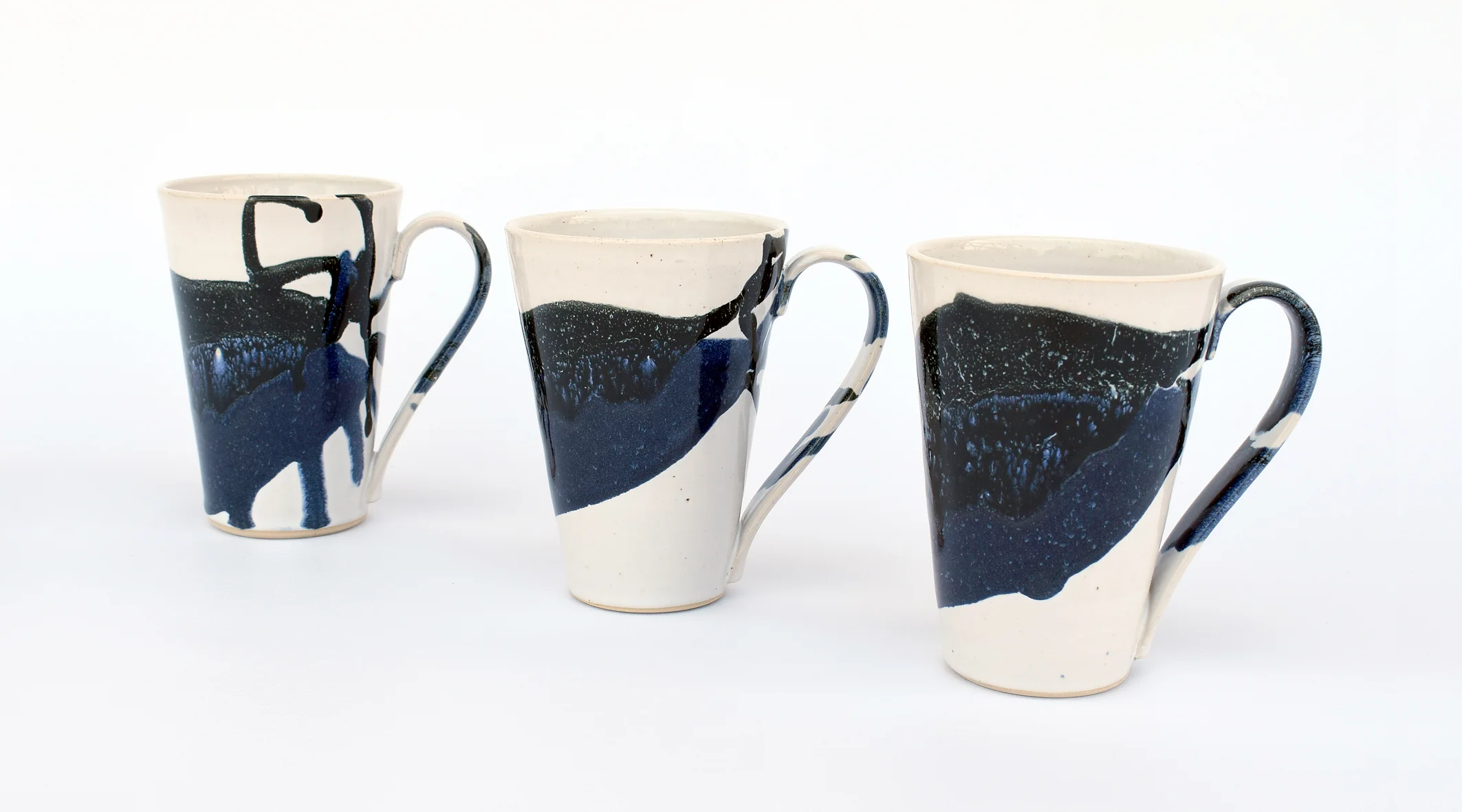 Blue and Black Splash with Orange Dot