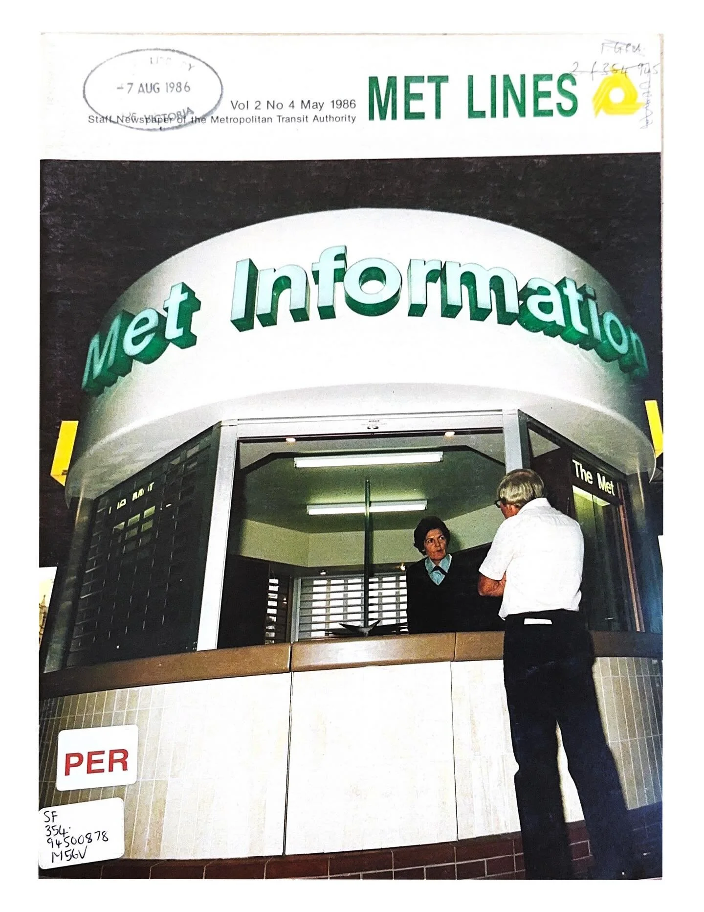 FROM THE ARCHIVES
Met Lines
Vol 2 No 4 May 1986
Staff Newspaper of the Metropolitan Transit Authority 
Front Cover
_______________________________________

Get the Met: &lsquo;How we Met&rsquo; Second Edition 
Melbourne&rsquo;s Definitive Publication