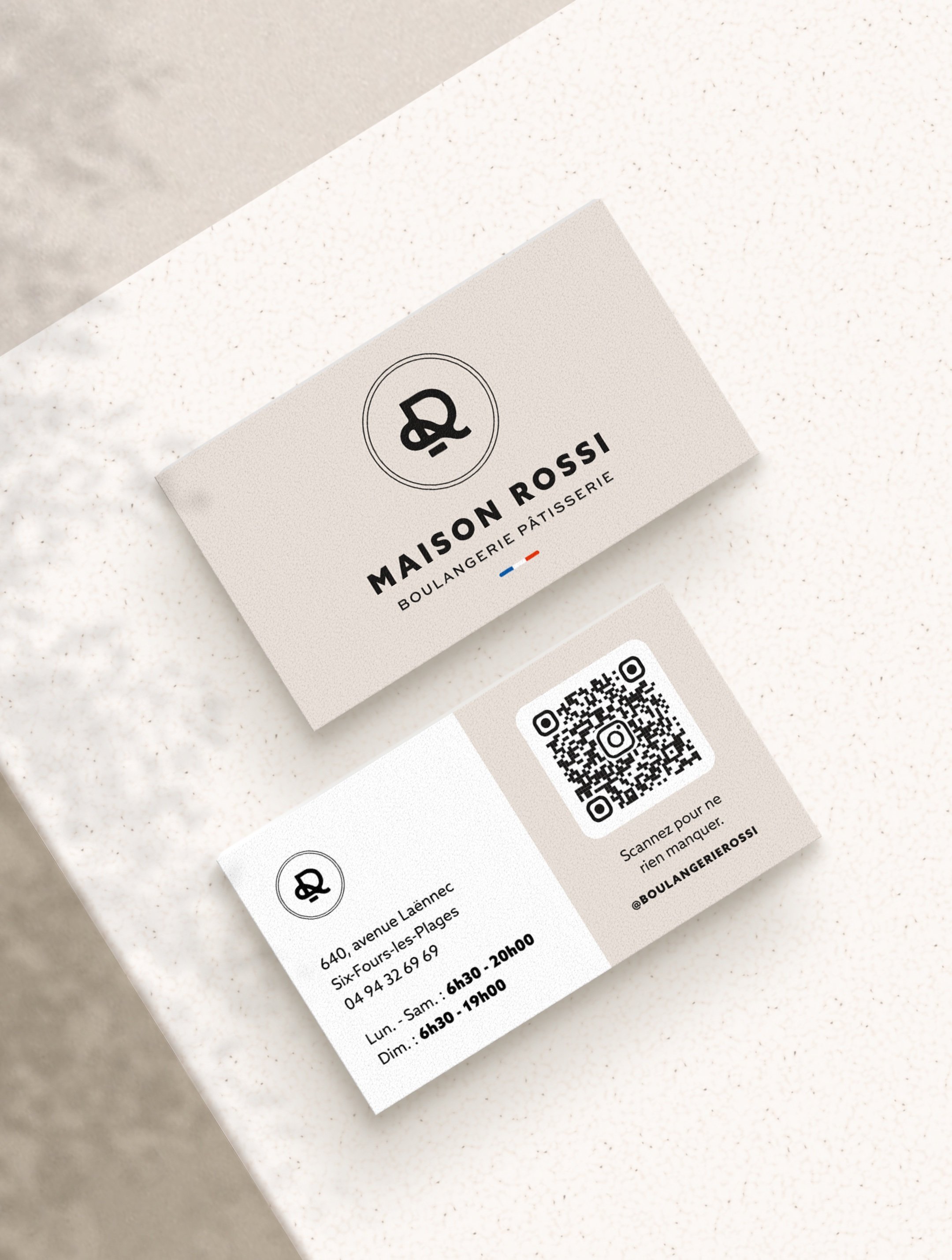 Carte de visite de la Maison Rossi à Six-Fours-les-Plages