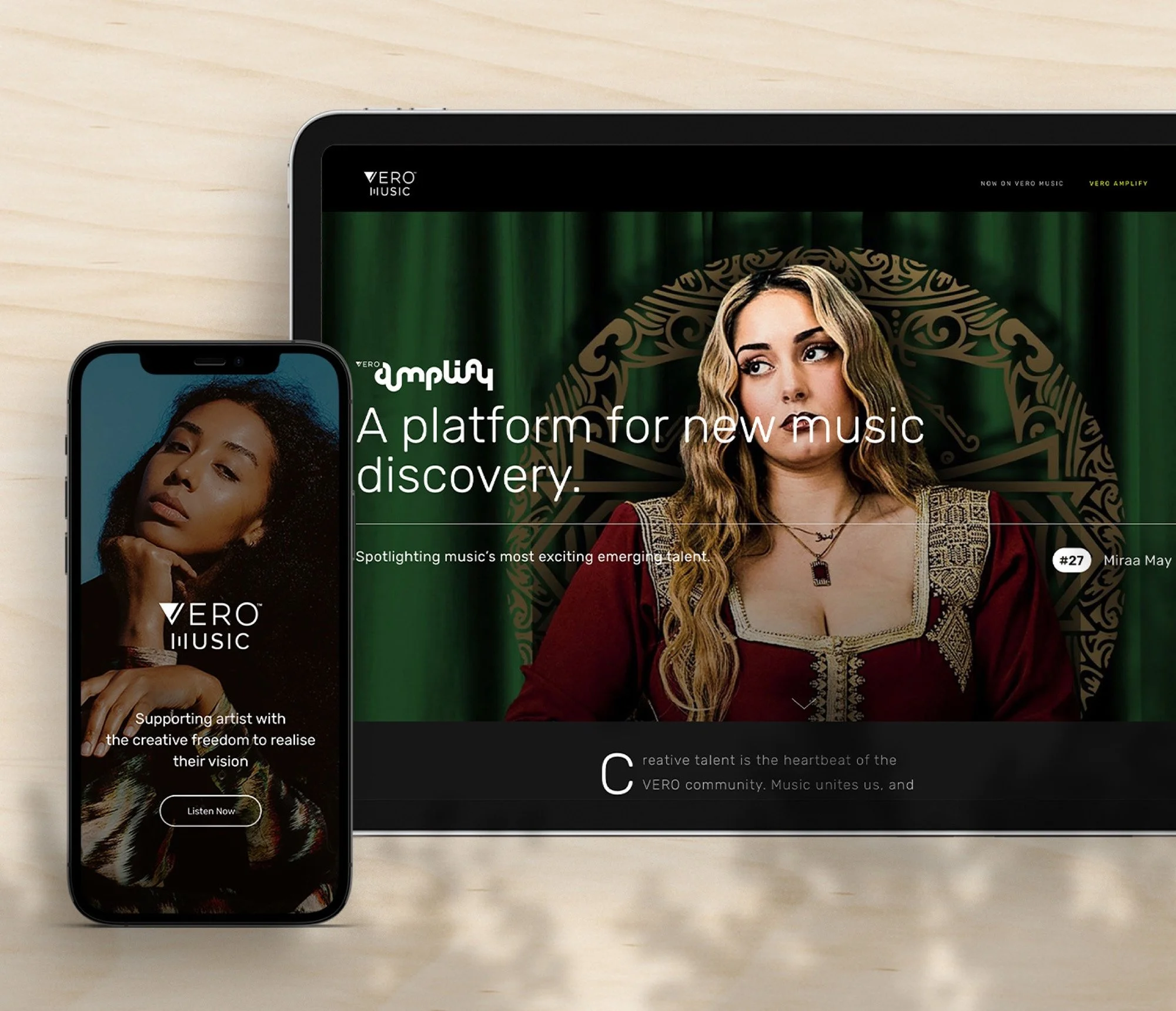 VERO Music Amplify Websites, responsive devices