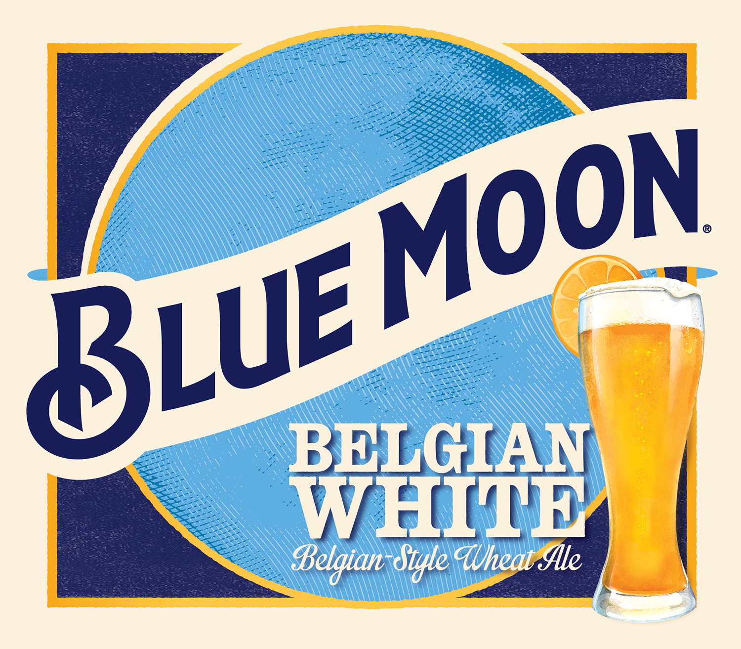 Blue Moon New 9" Logo Pilsner Glass Clear Belgian White Ale Summer Honey Wheat 