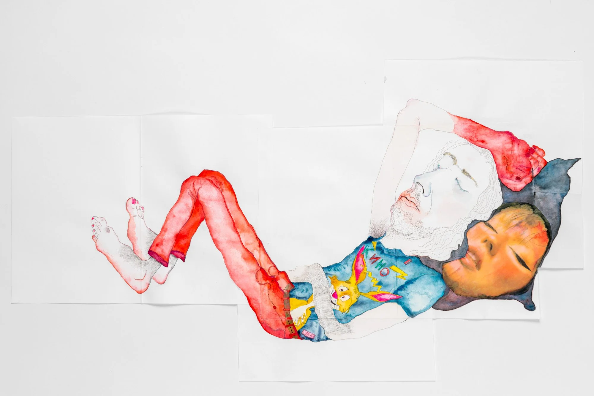 "Dima Tralala" 2026 Aquarelle/stylo/collage