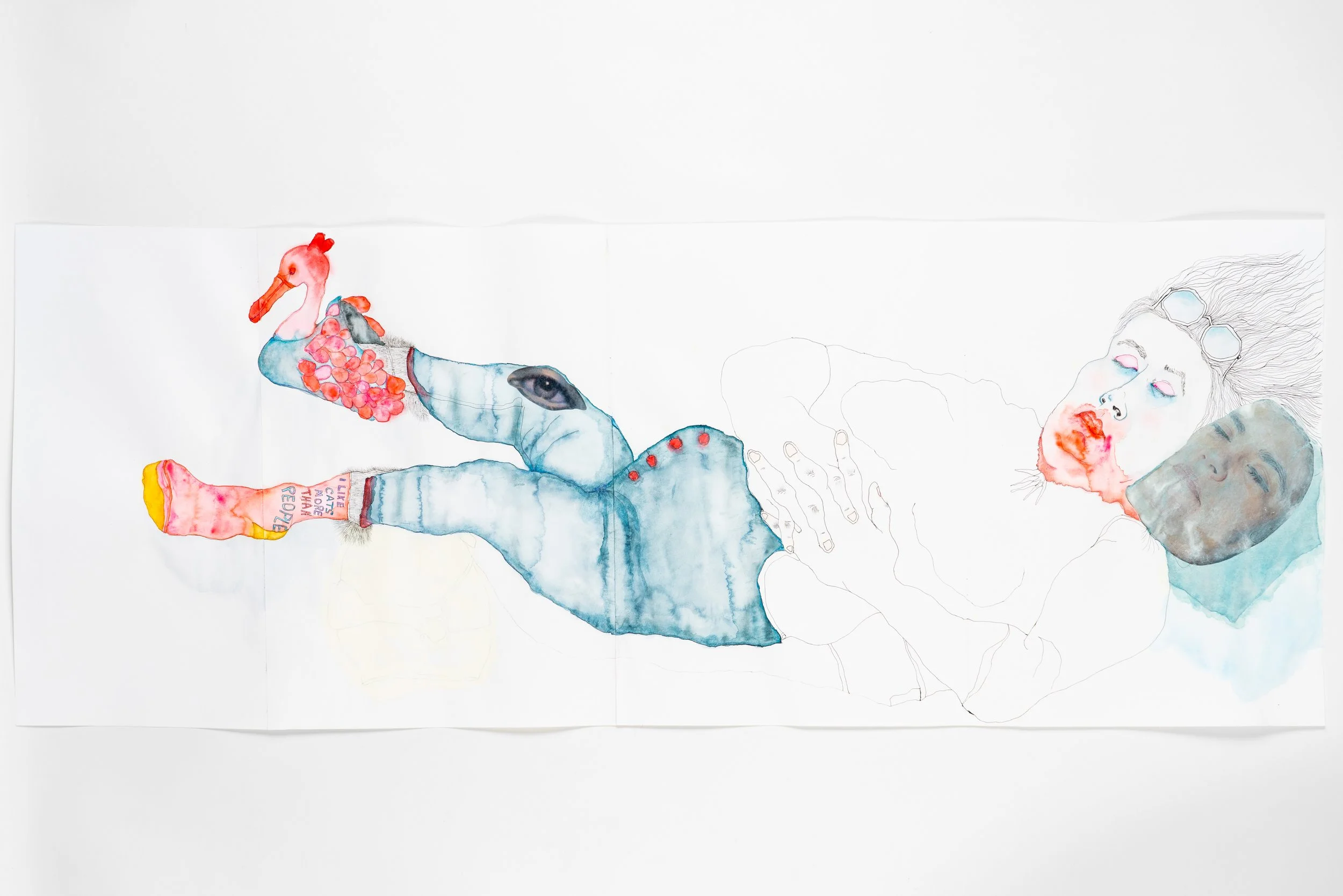 "Marlene Saldana" 2026 Aquarelle/stylo/collage