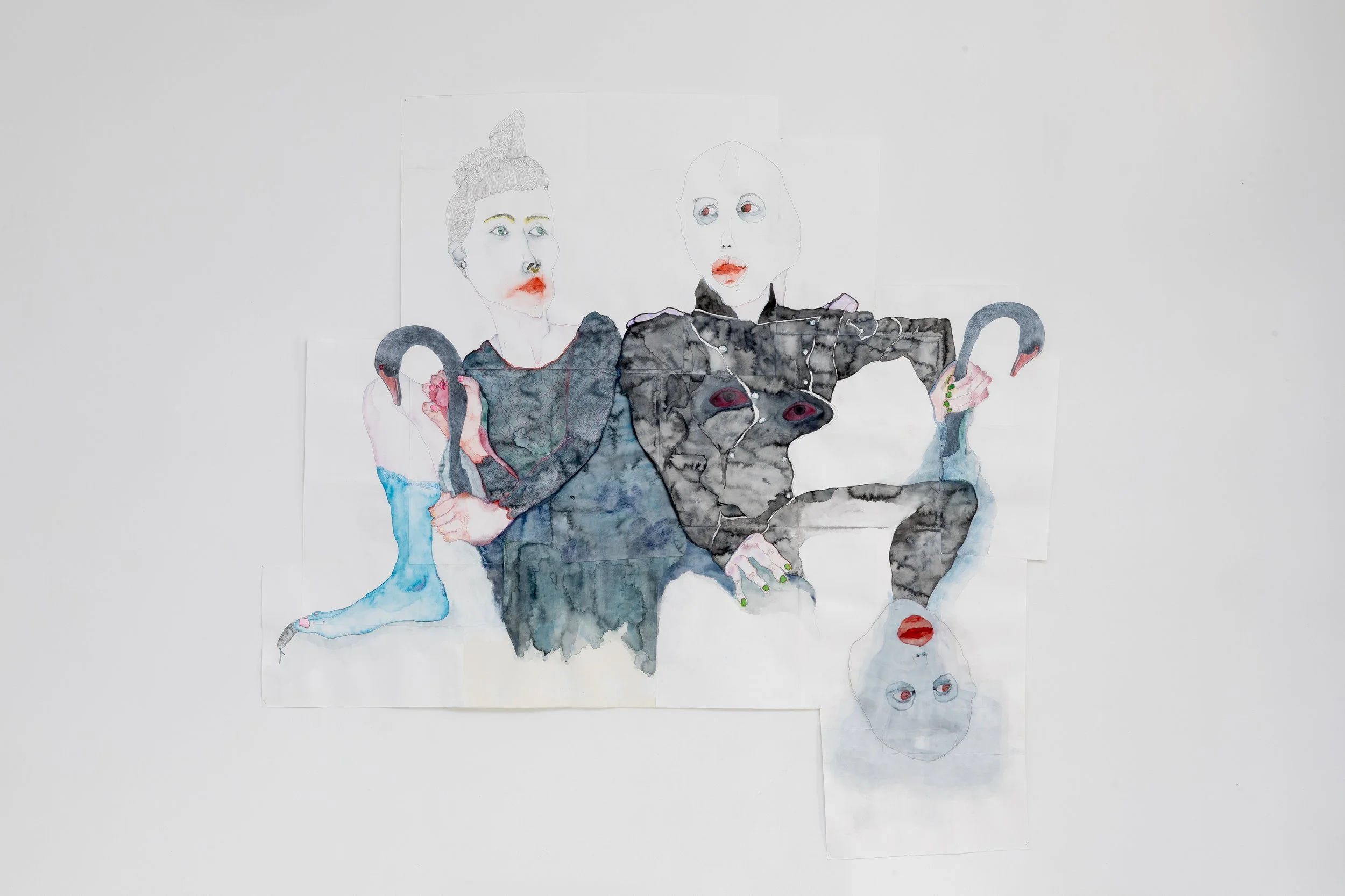 Alix et Cuco Aquarelle, dessin bic, collage 2026