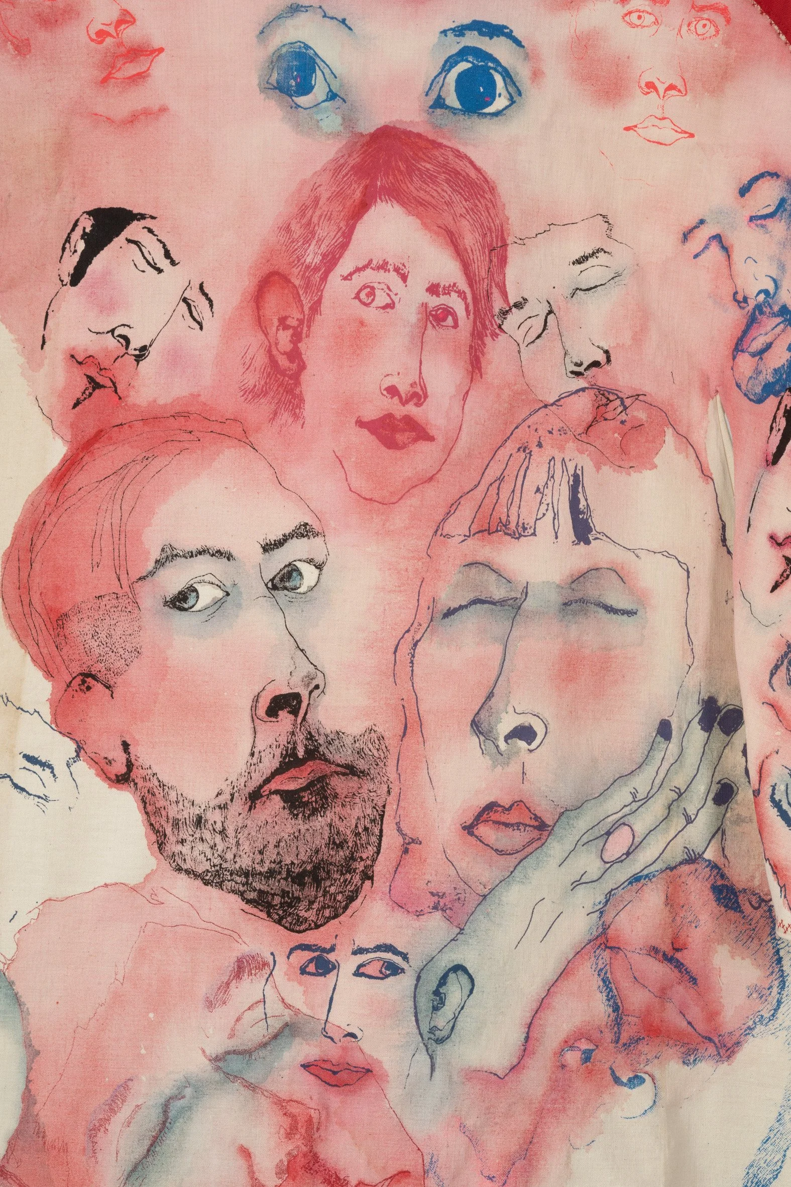  detail toile sérigraphie et peinte  